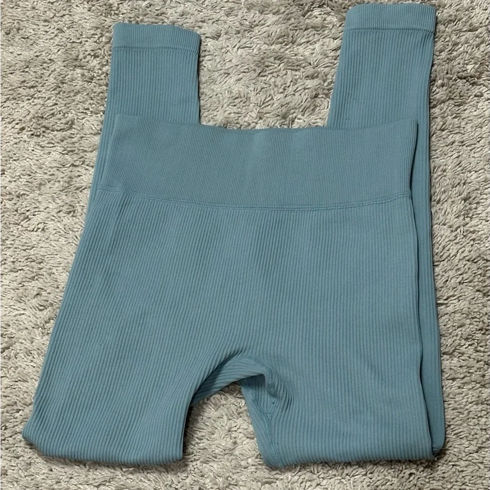 Women’s sea green Ribbed Leggings size S - Picture 1 of 6